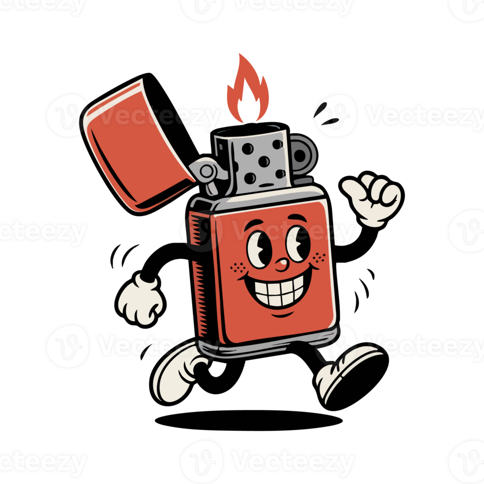 Retro style t shirt design lighter running. png