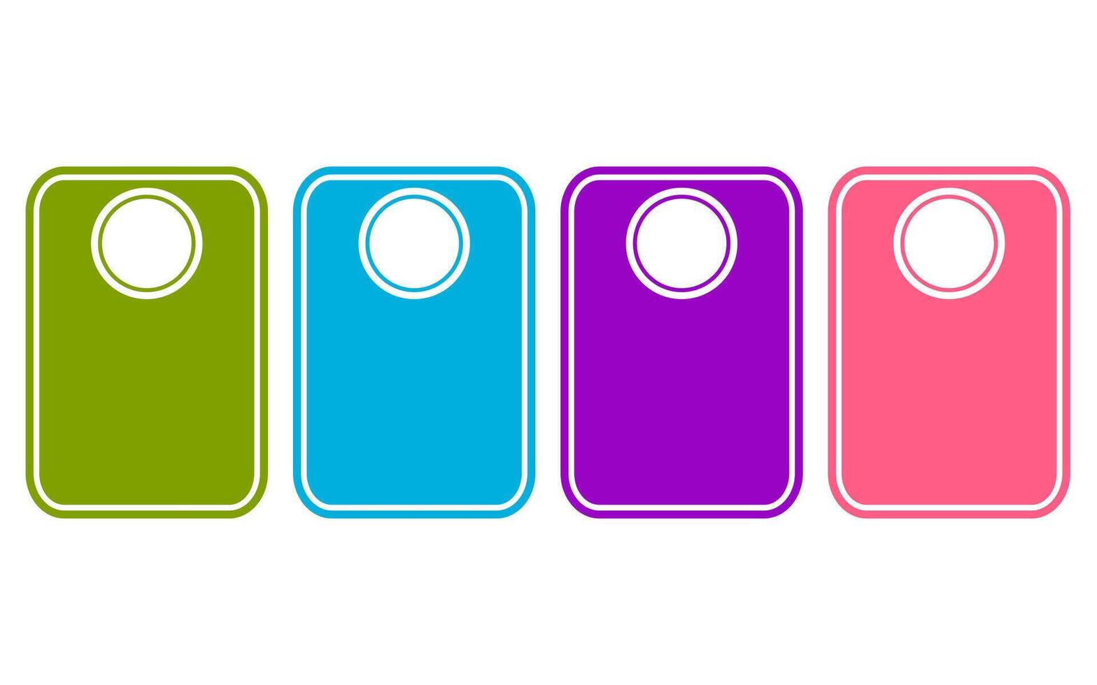 Infographic with four colored rectangles and white circles for business promotion. vector