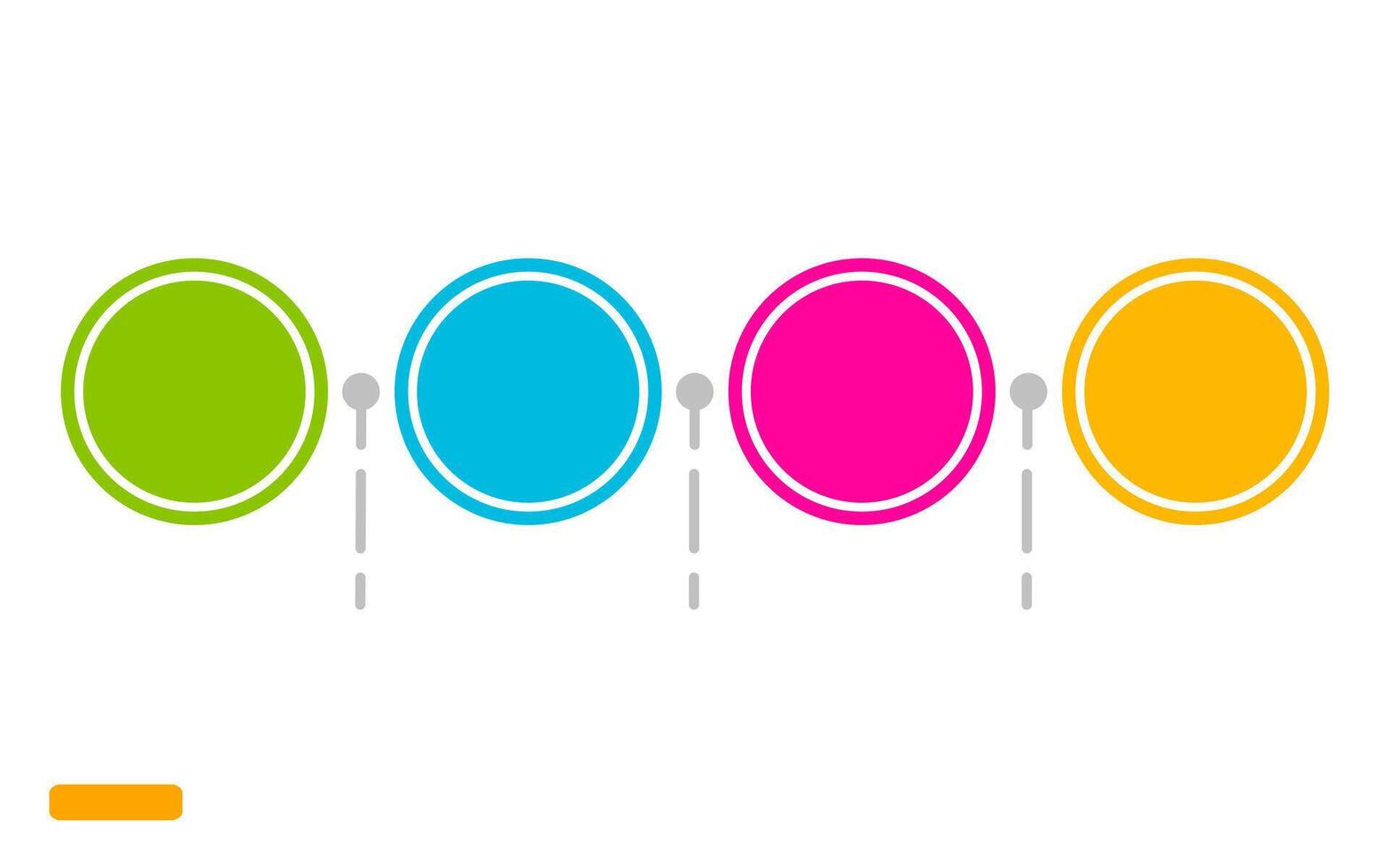 Infographic for business promotion with a time line of four colored circles. vector