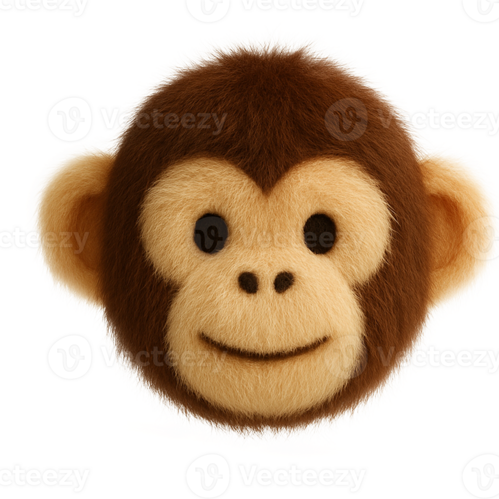 A monkey head with a smile on it png