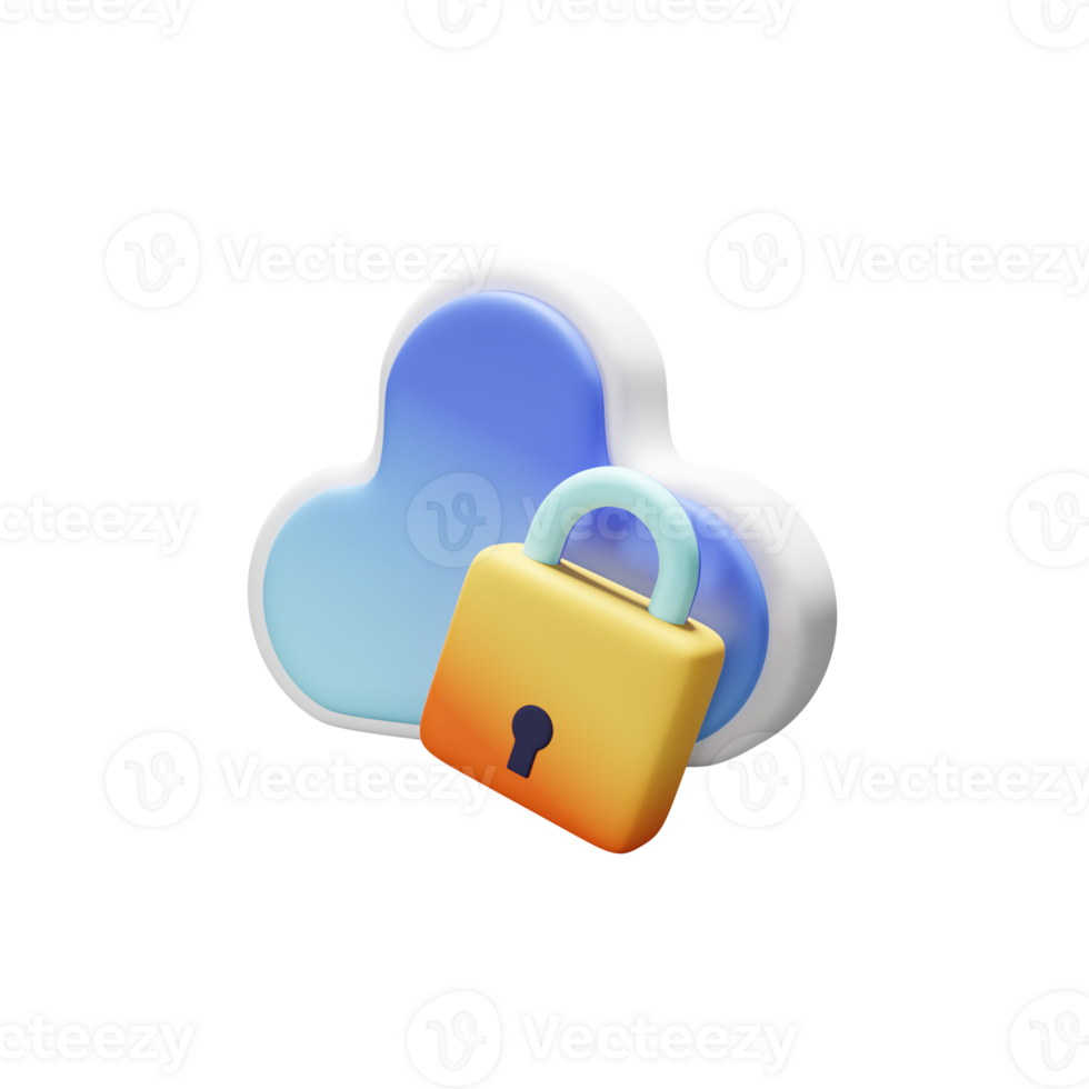 A cloud with a padlock and a lock png