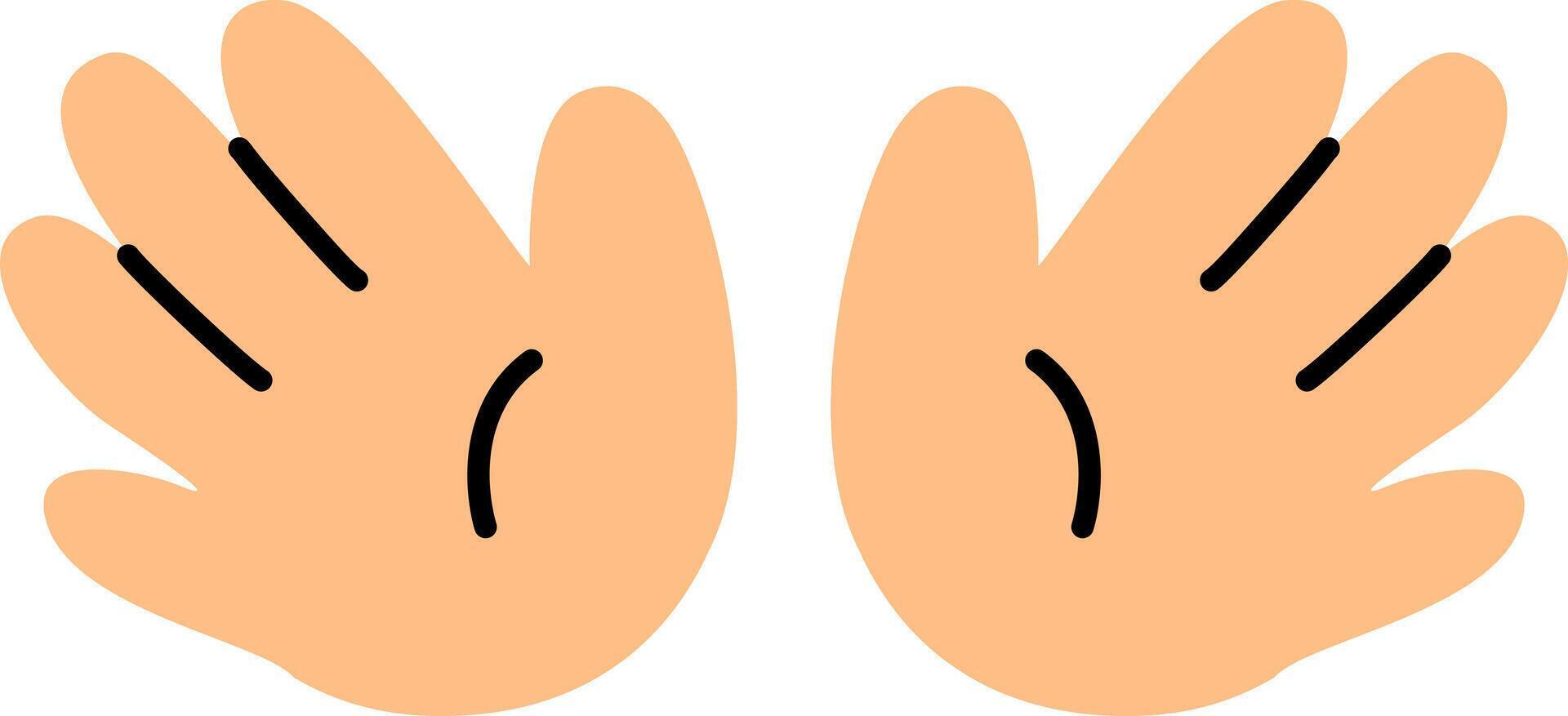 Hello Emoji Color Skin Yellow Color Hand Drawing Hi Emoji. Cute Stye. vector
