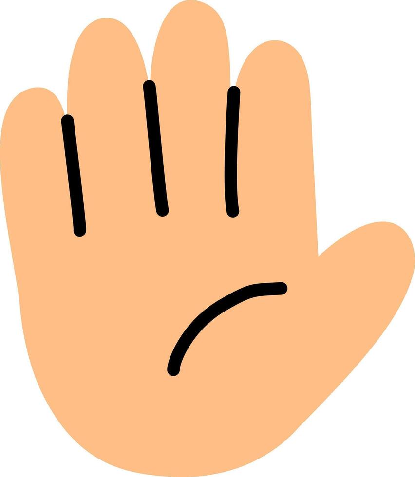 Hand Drawing Hi Emoji Illustration vector
