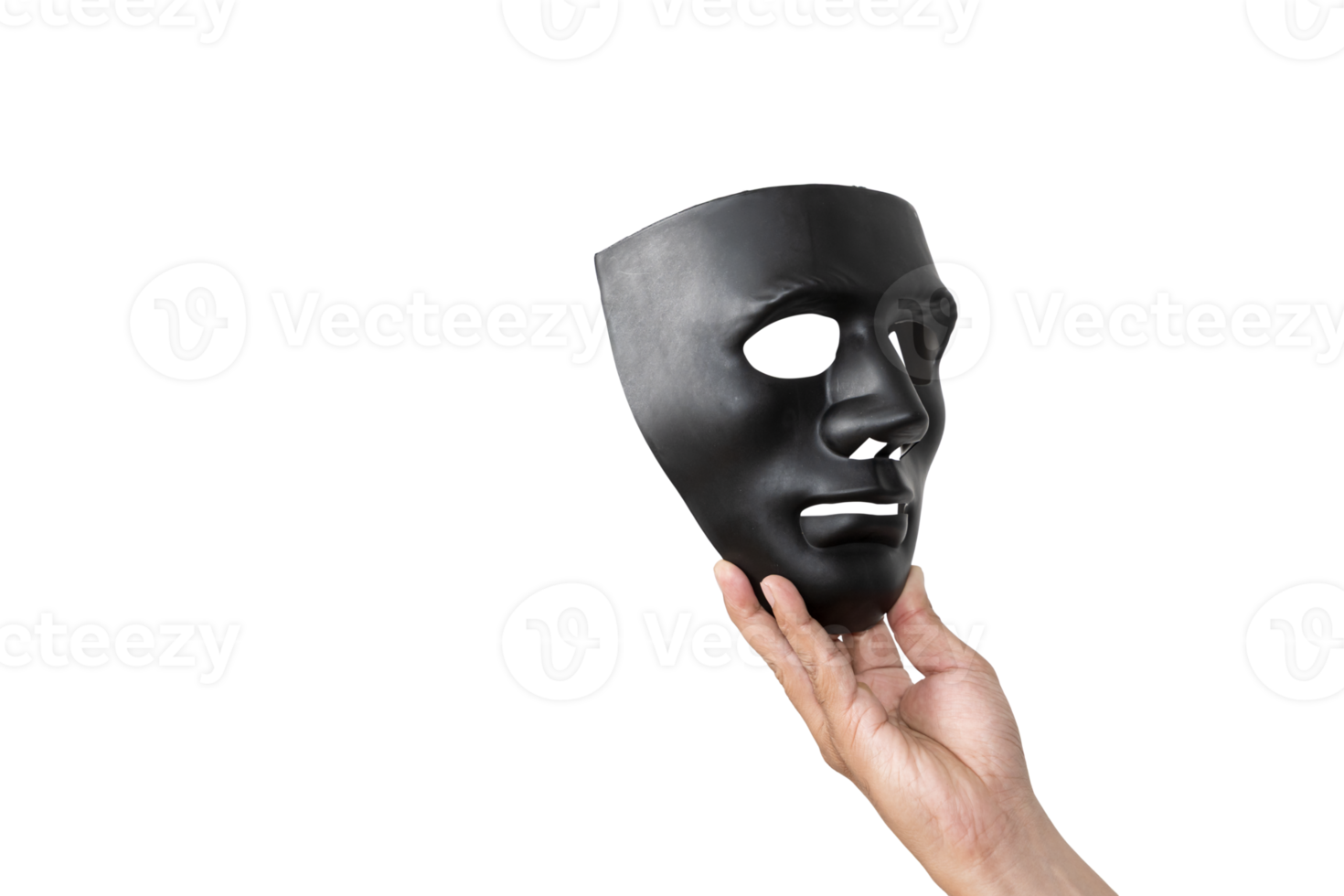 Select the focus of the black mask on the Businessman's hand holding png