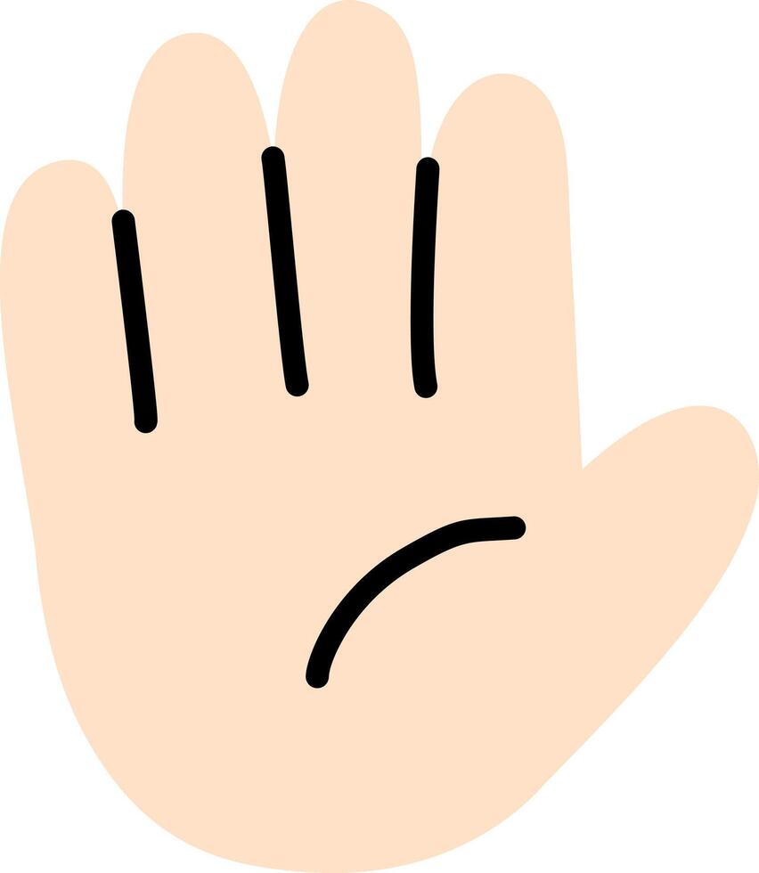 Waving Hello Emoji Fair Hand Art vector