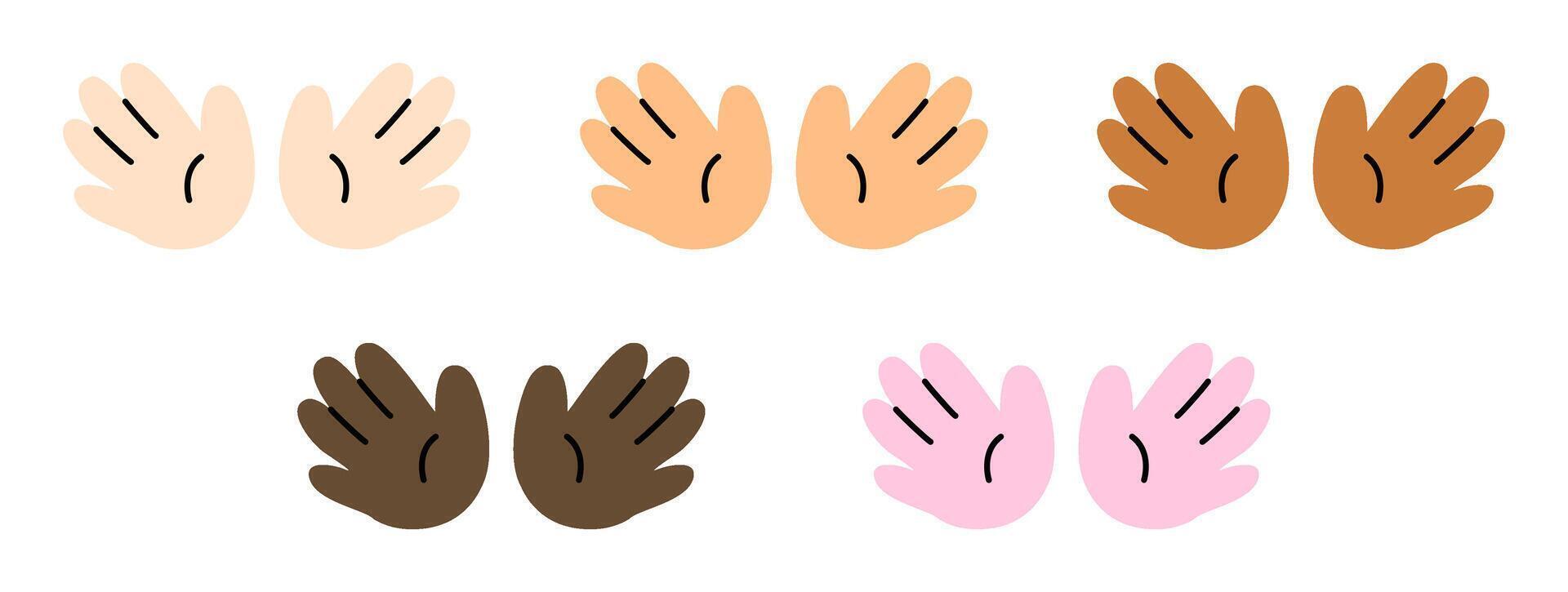 Hello Emoji Hand Drawing Set vector
