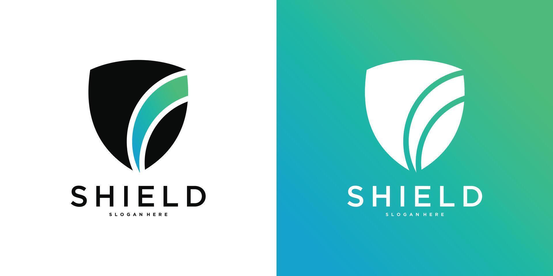 Shield logo template, modern creative concapt designs vector