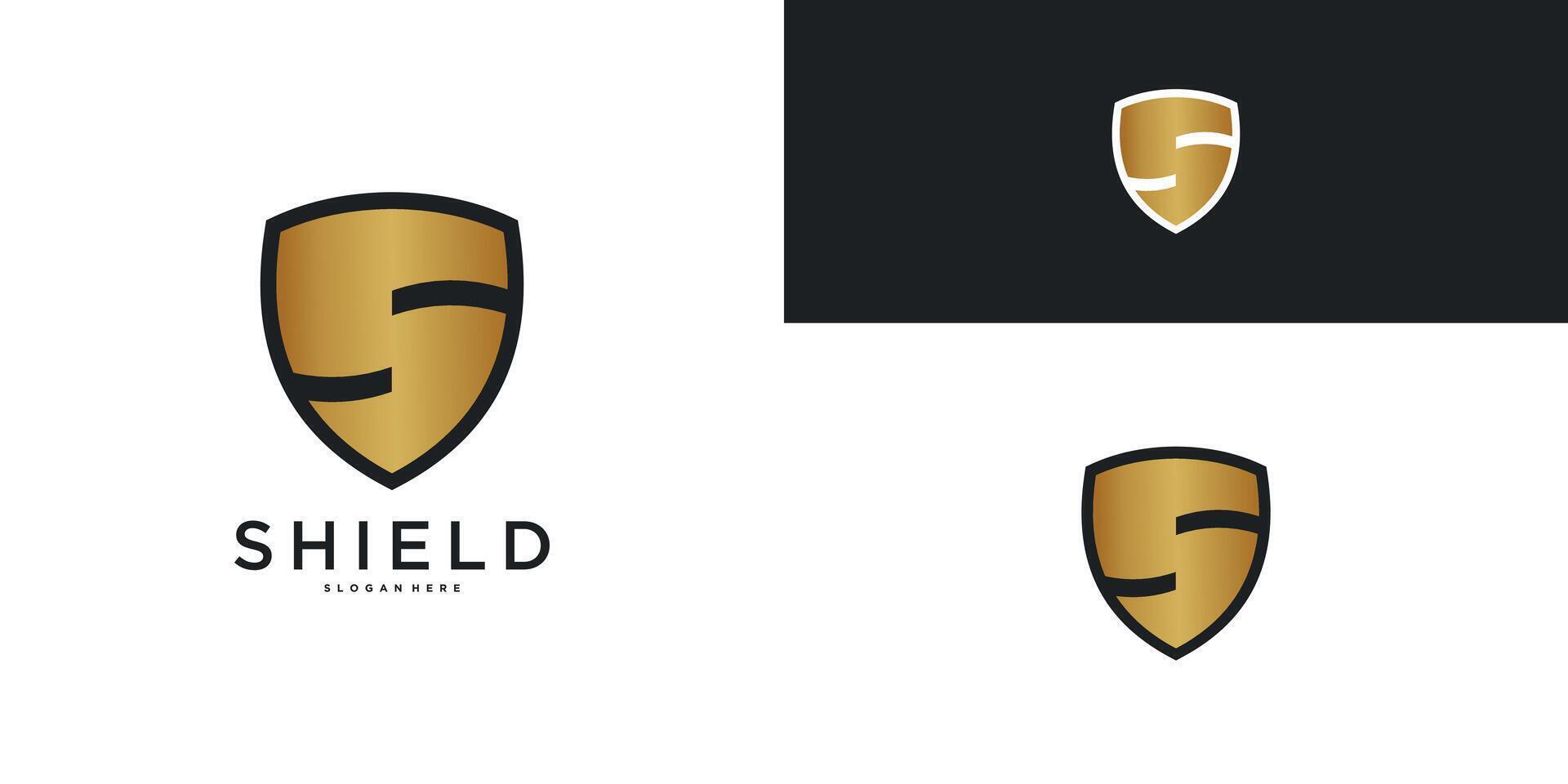 Letter S shield logo design vector