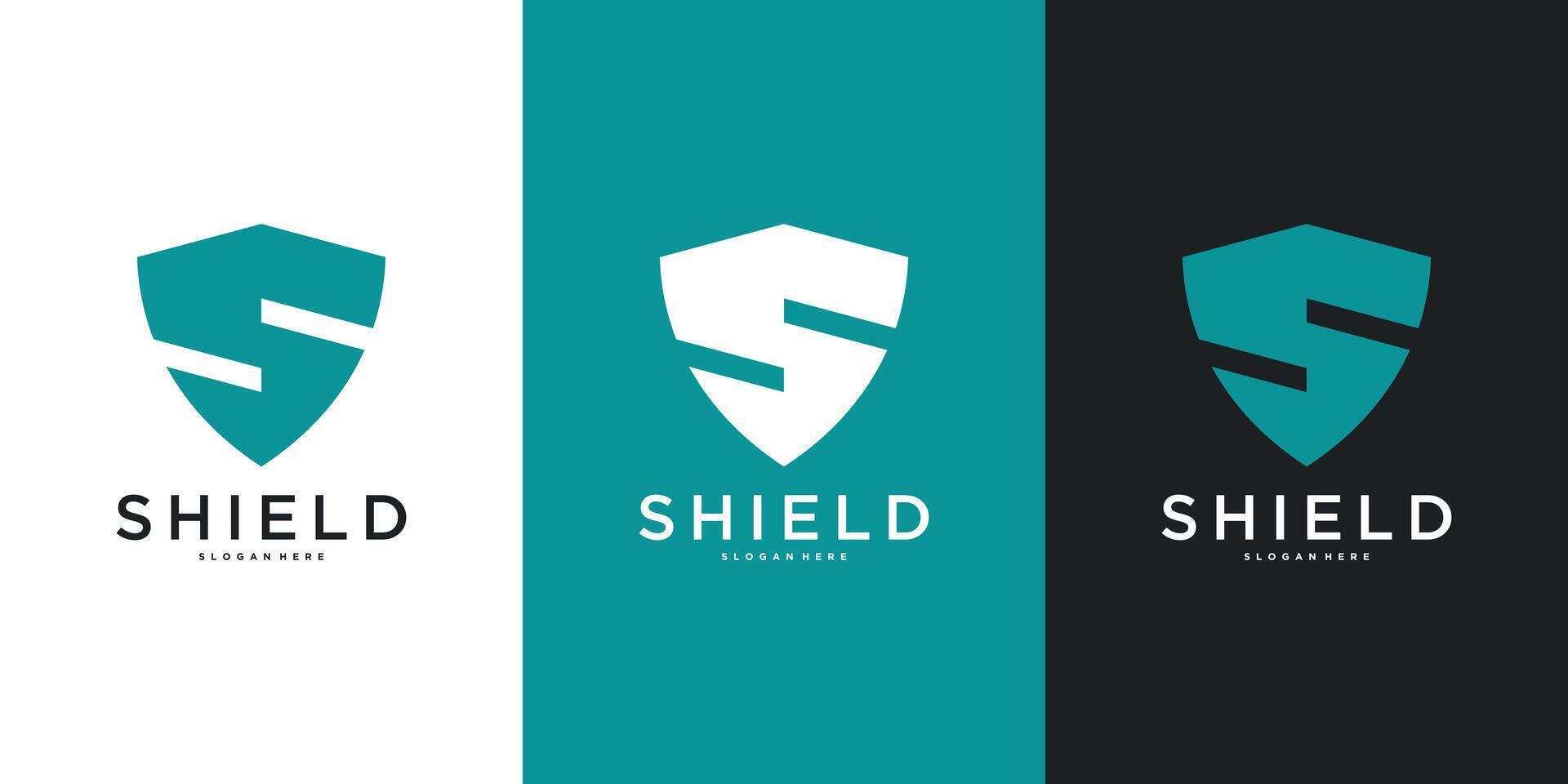 Letter S shield logo icon designs vector