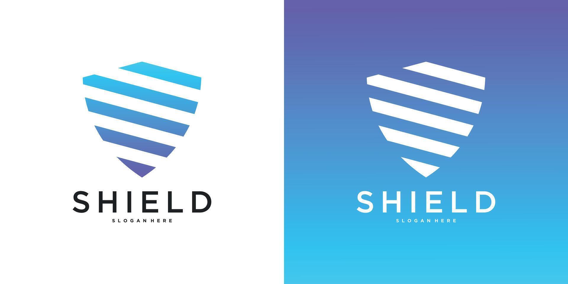 Shield logo template, modern creative design. Premium vector