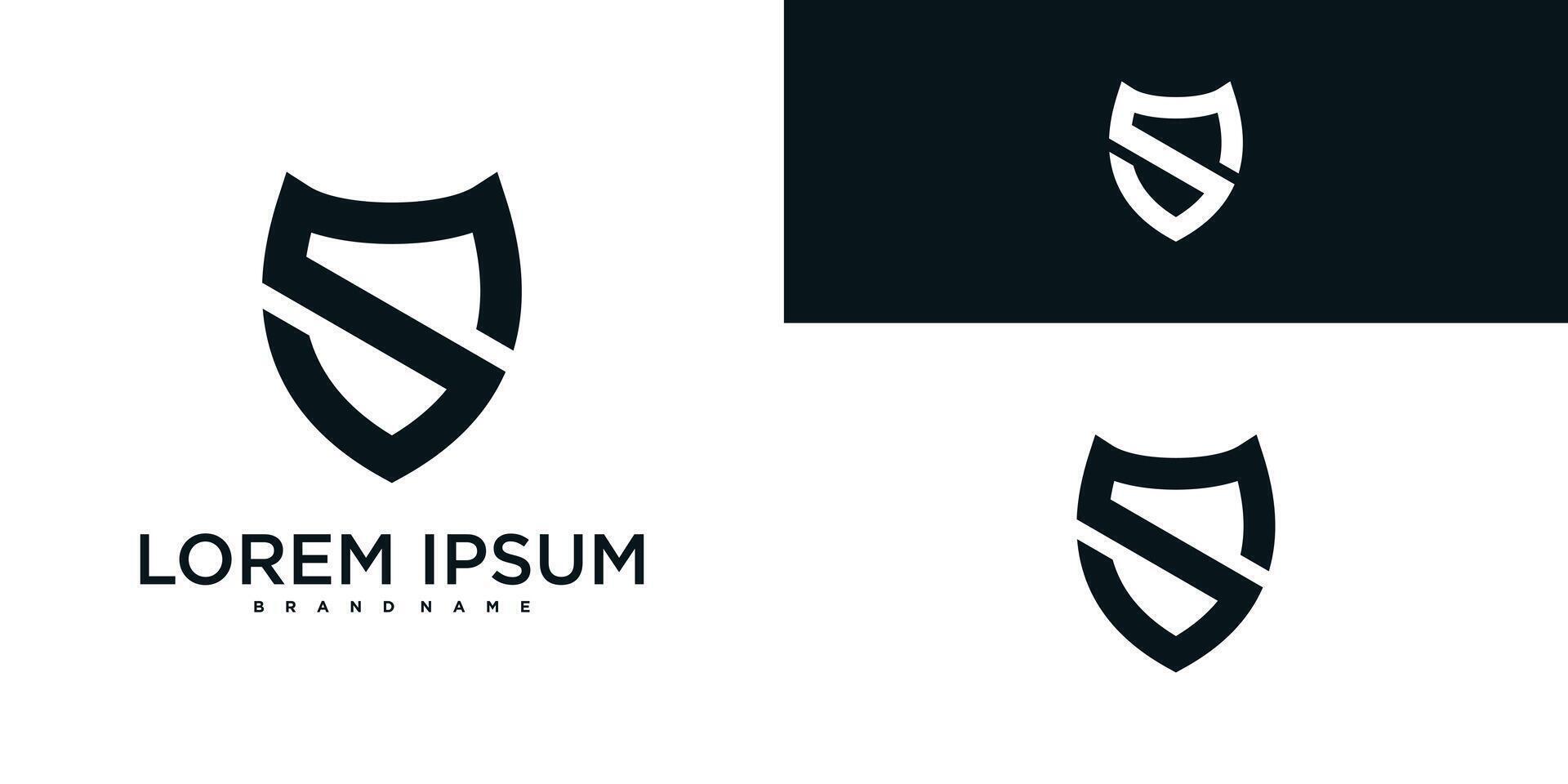 Letter S shield logo designs. vector