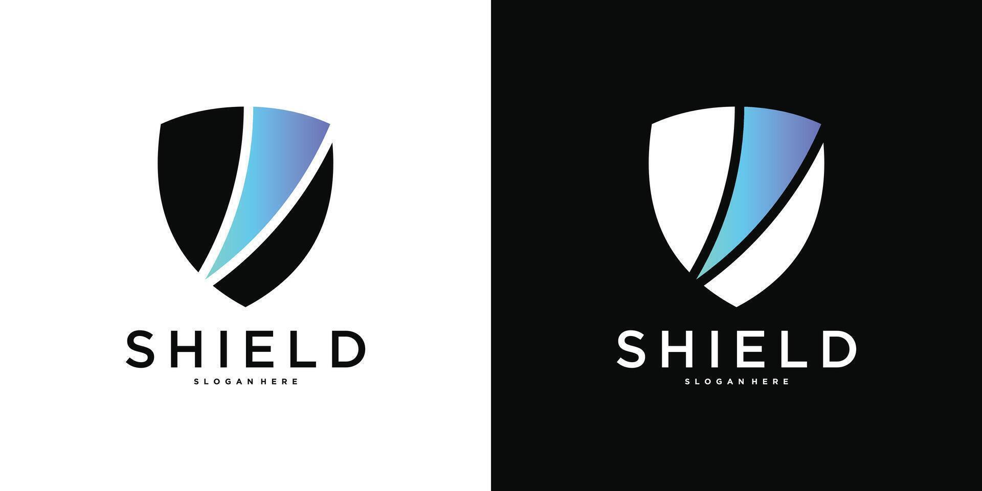 Shield logo template, modern creative concept design. Premium vector