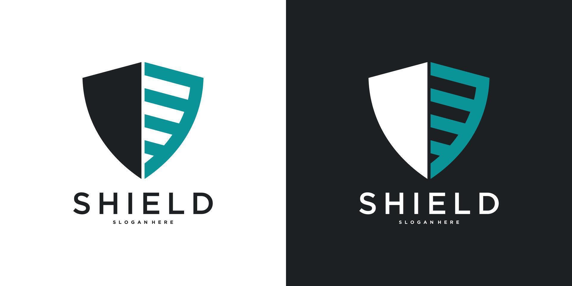 Shield logo template, modern creative concept vector