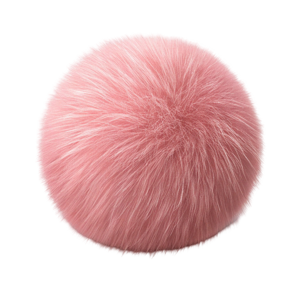 realistic pink fur ball round fluffy image png