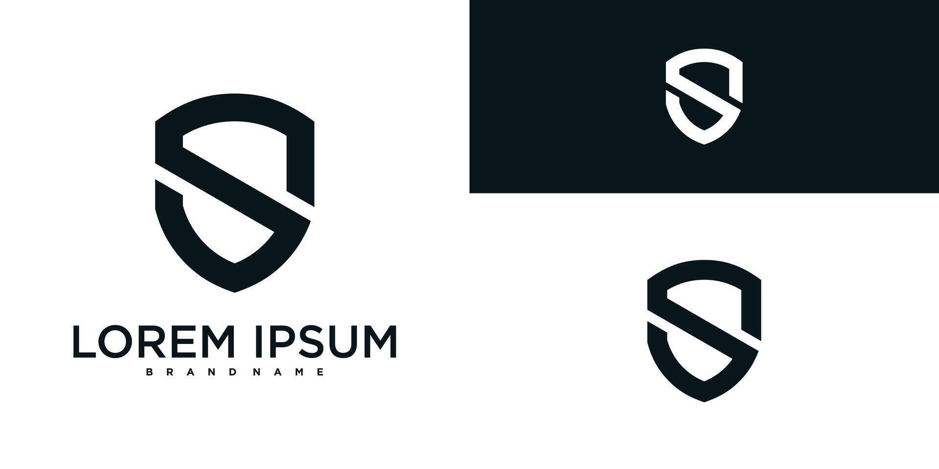 Letter S shield logo designs template vector