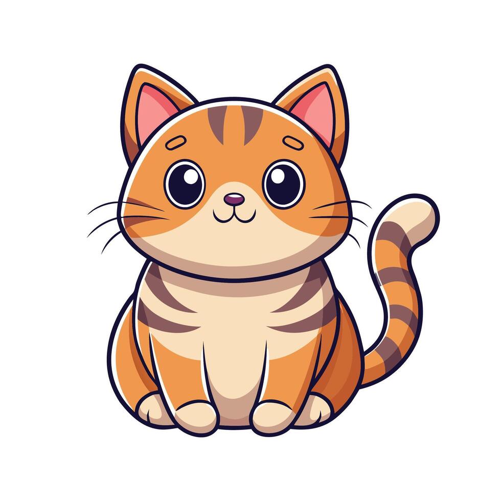 Cute Cartoon Cat Adorable Kitten Illustration vector