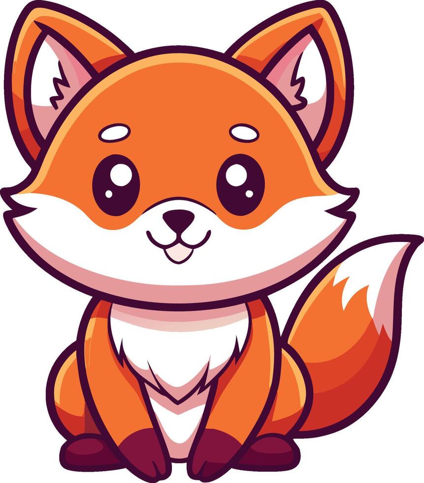 Happy Fox Character Design vector