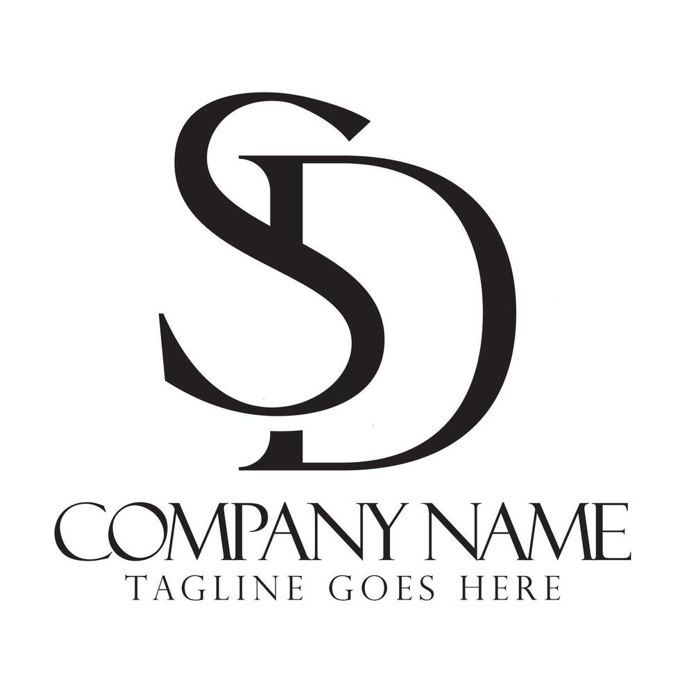 Creative letter SD or DS logo design concept for a business and a company identity vector