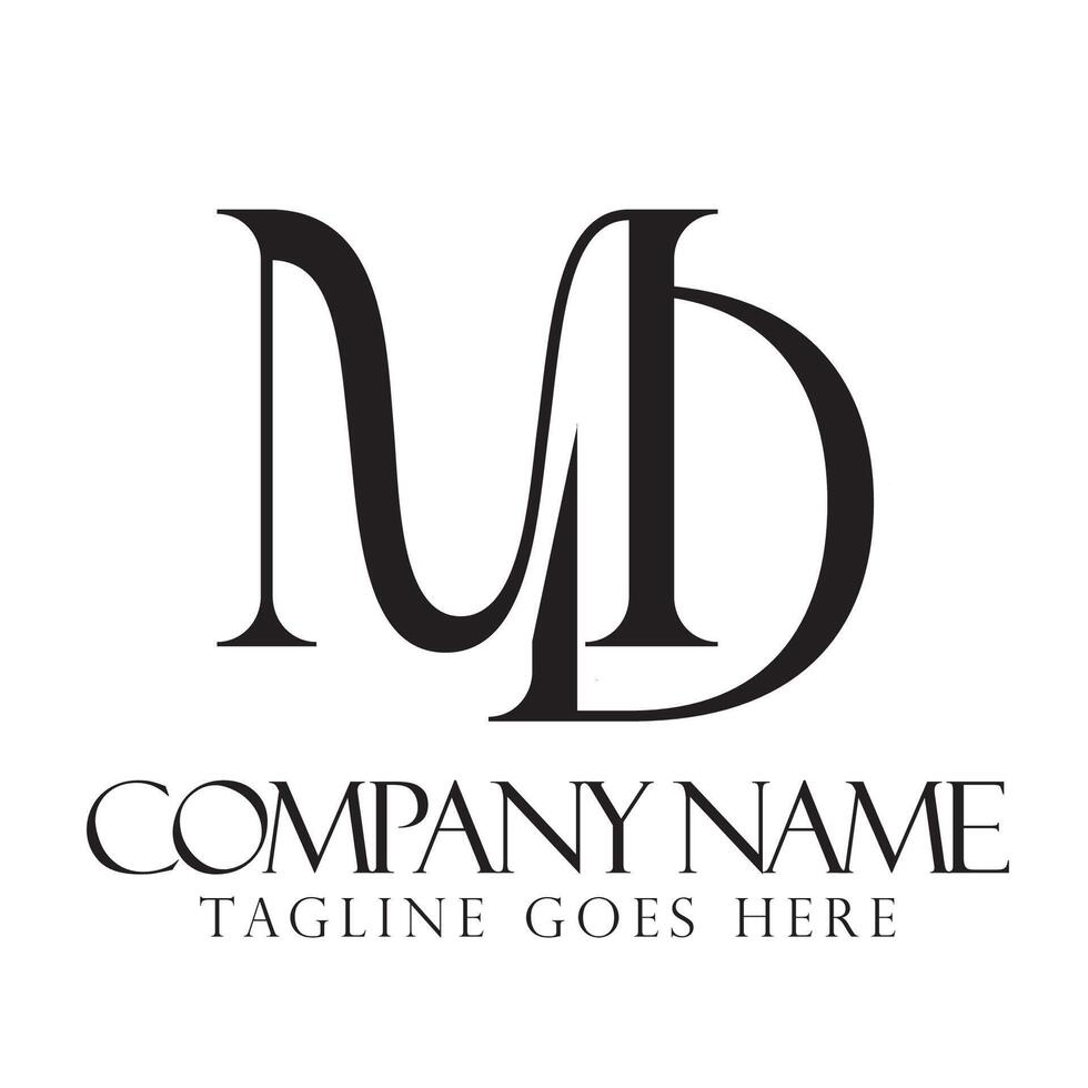 Creative letter MD or DM logo design concept for a business and a company identity vector