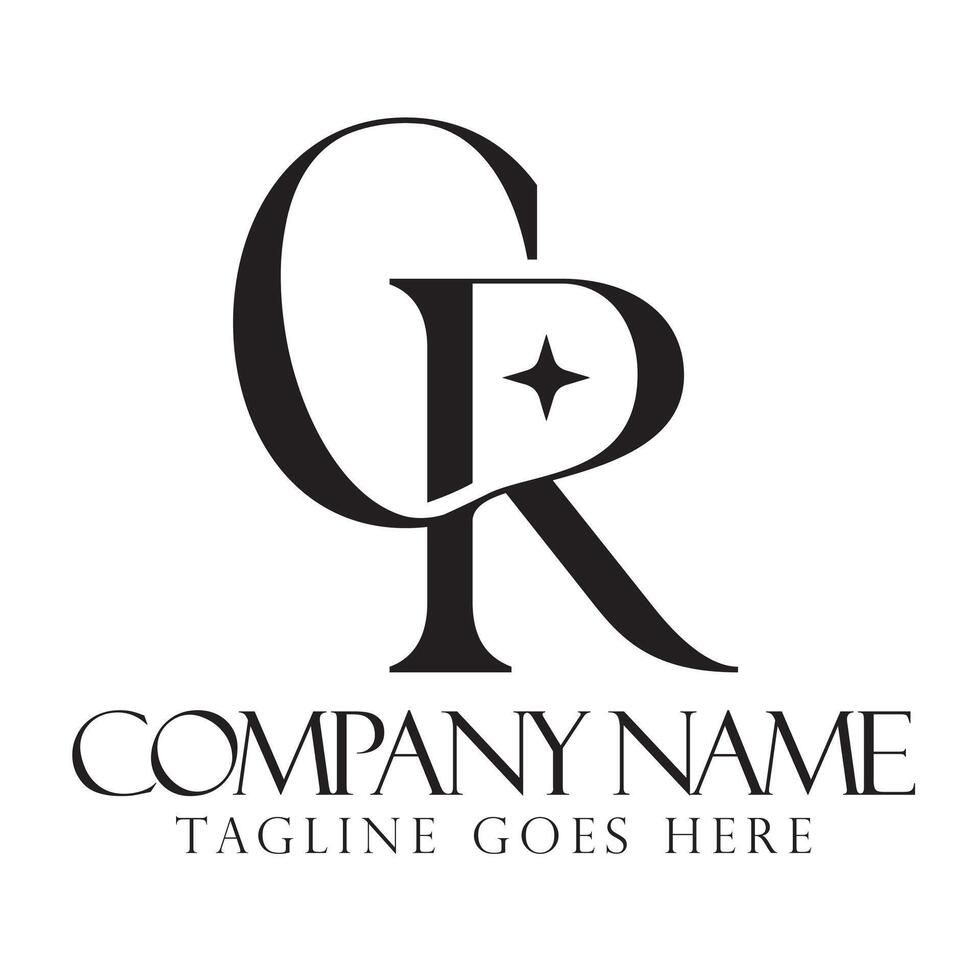 Creative letter CR or RC logo design for luxury, fashion, jewelry, boutique, and startup vector