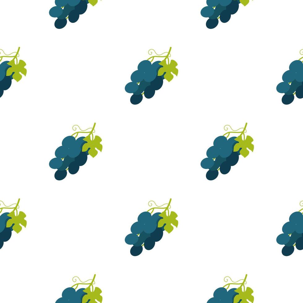 Seamless purple grape pattern design vector
