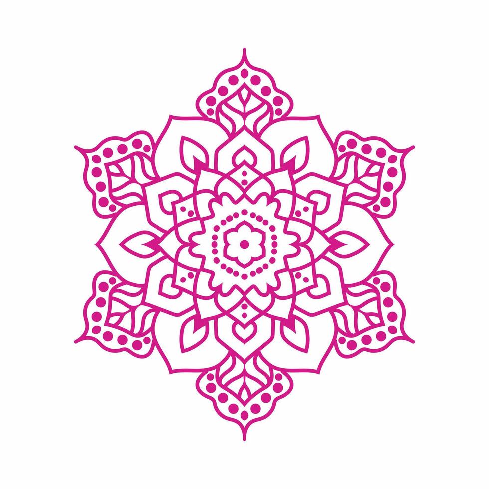 A decorative pink mandala on white background vector