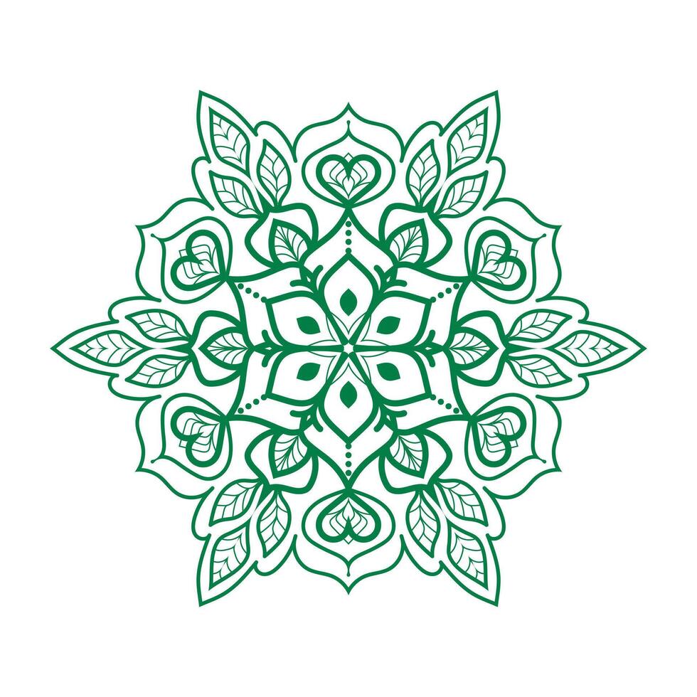 Intricate Green Leaf Mandala for Decorative Use vector