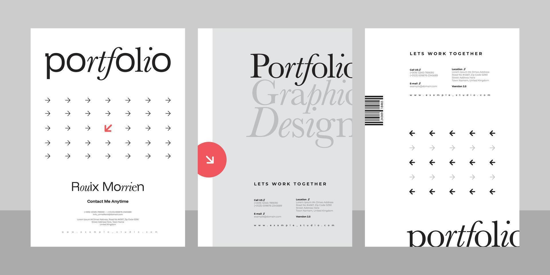 designer portfolio cover template vector