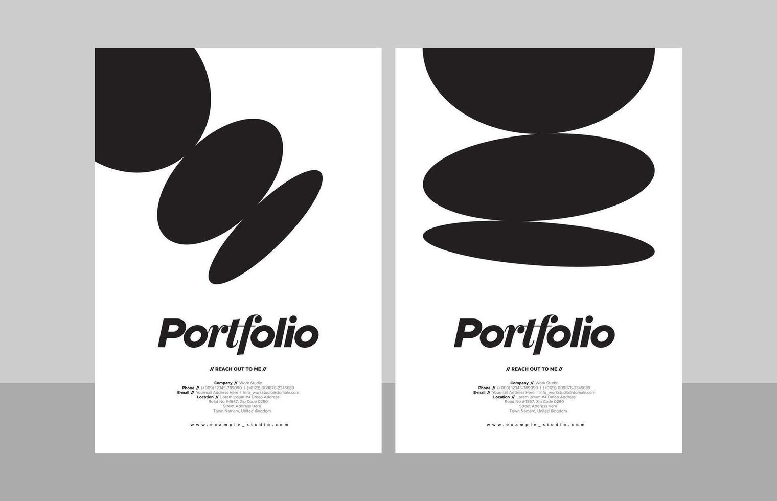 portfolio cover set for graphic design vector