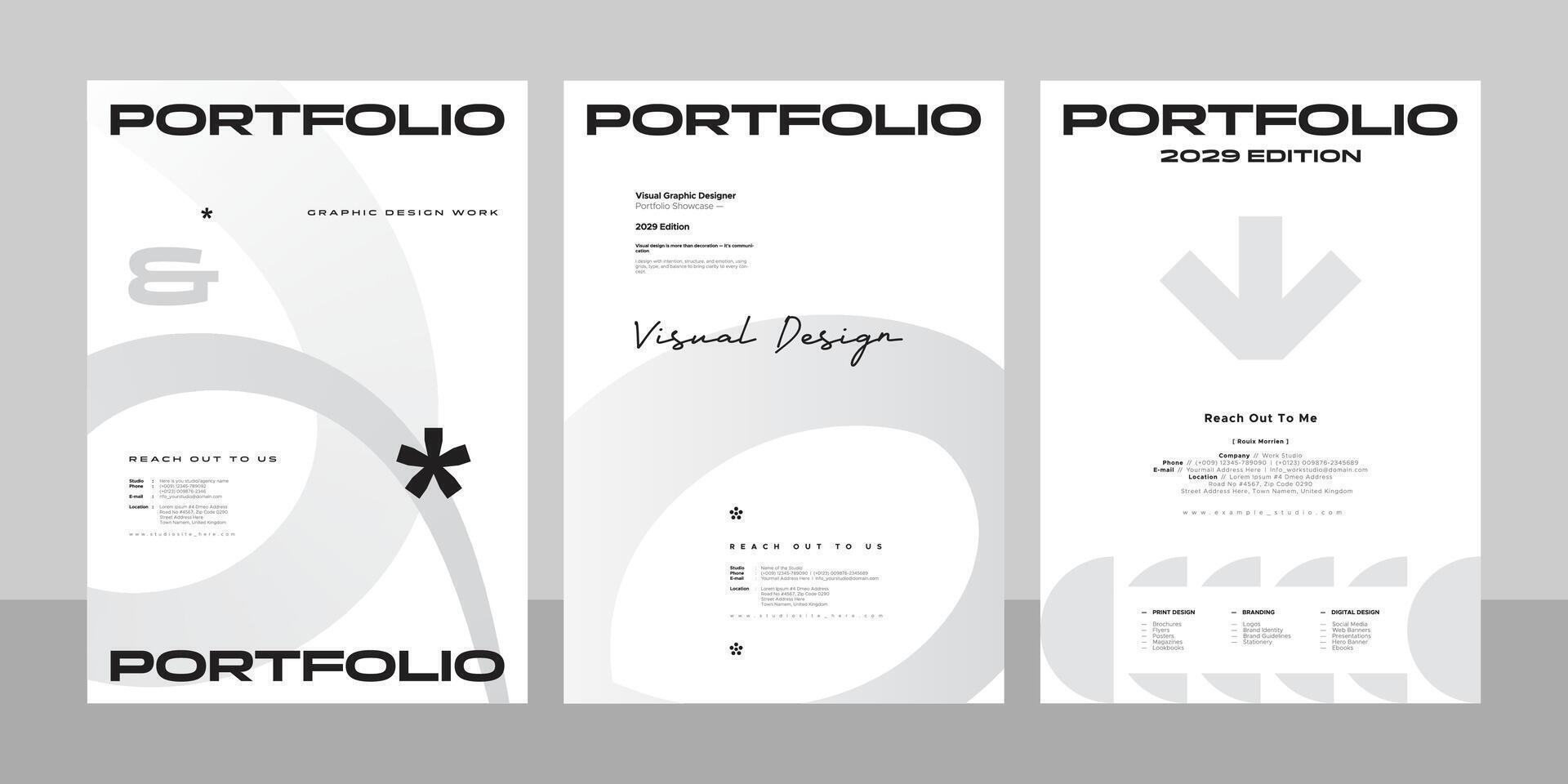 portfolio cover for graphic design work vector
