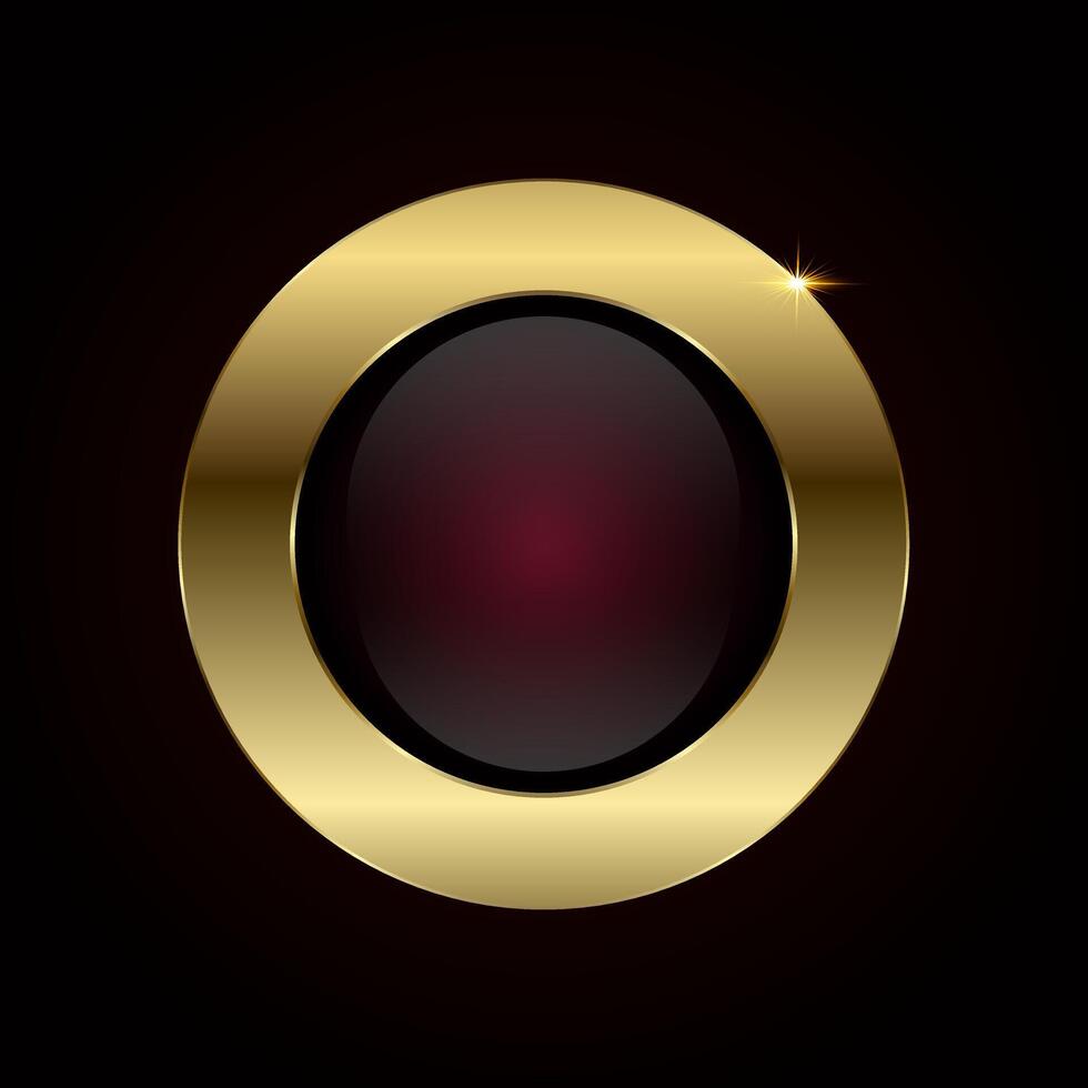 Luxury gold circle button, banner, web bar, design. A premium button element illustration design for web UI-UX with Sparkling golden frames vector
