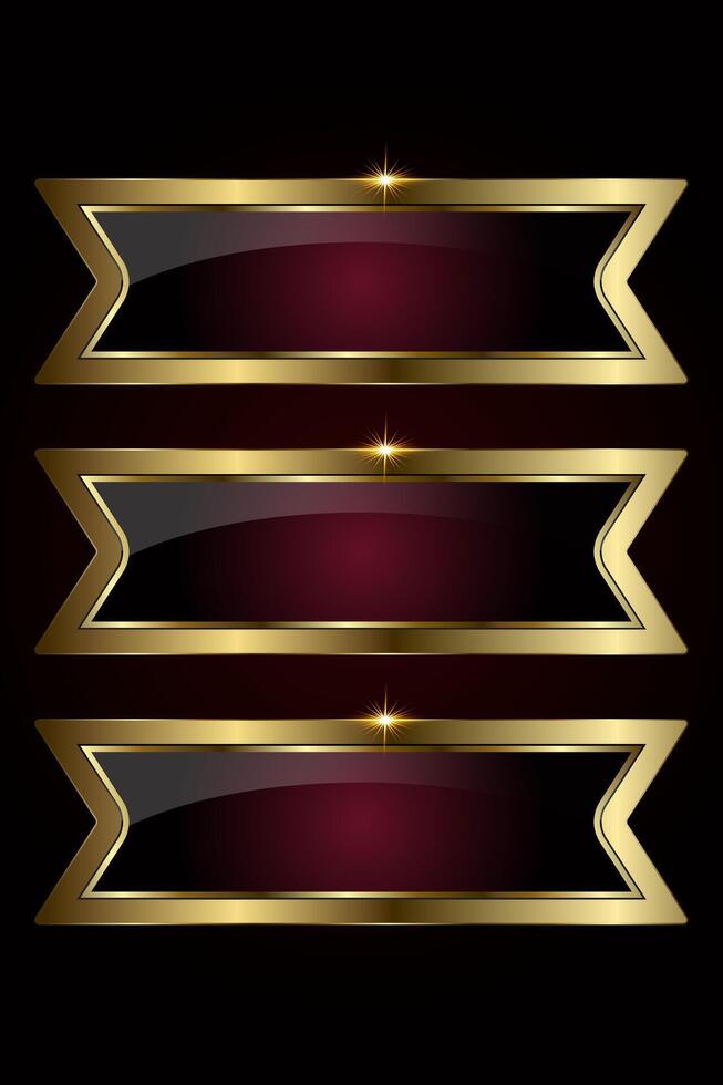 Group of red buttons with special sharp edges bring a contemporary edge, while the golden sheen adds timeless sophistication. and three dark red Button vector