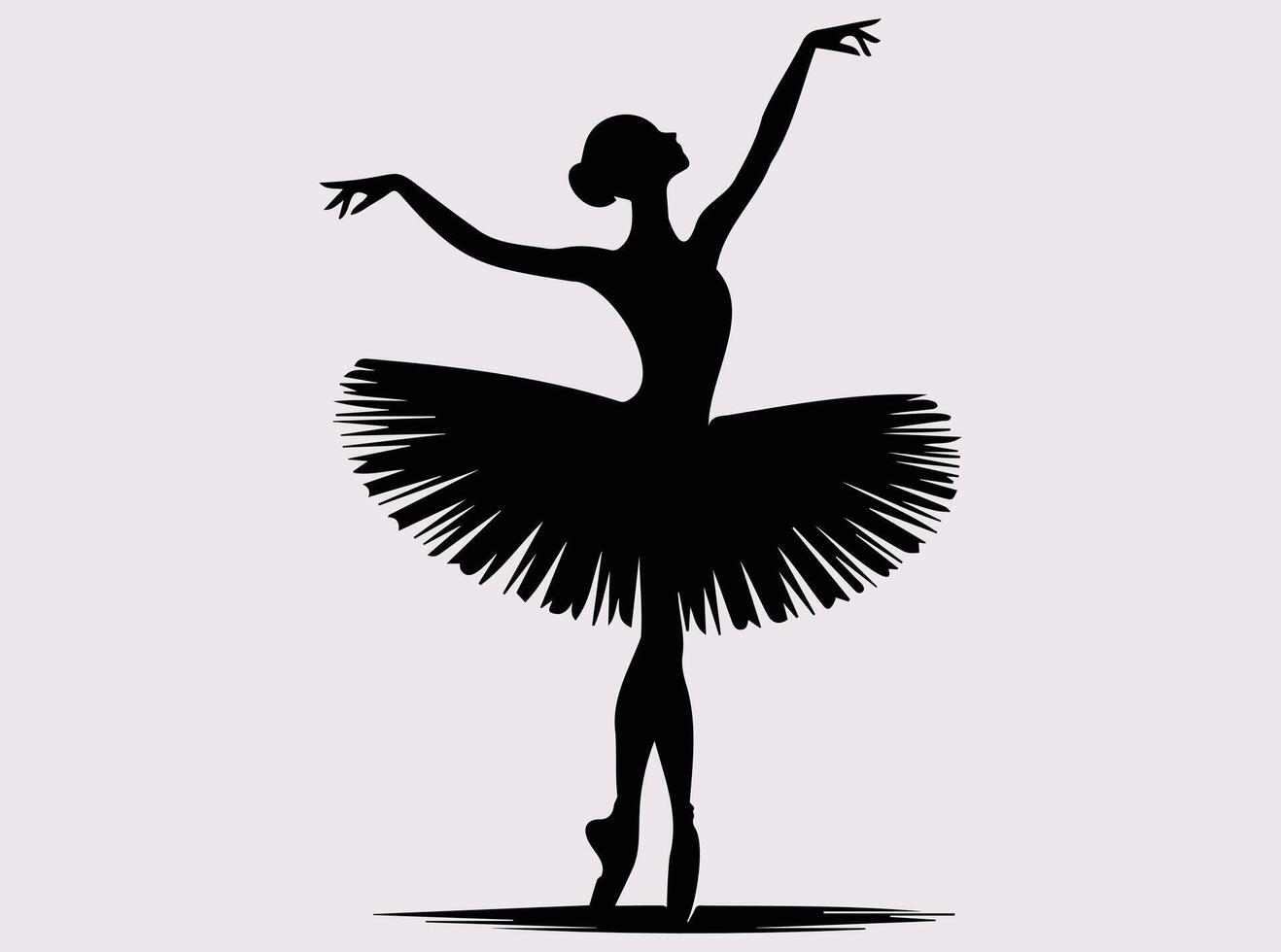 Beautiful Ballerina in Silhouette Displaying Classical Dance Technique vector