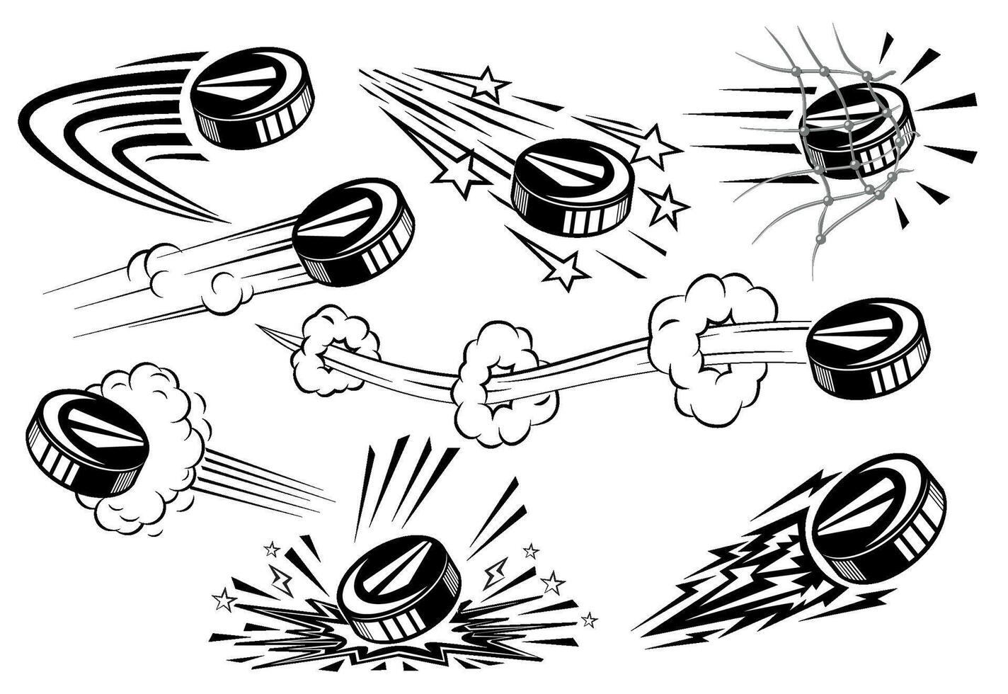 ice hockey puck flight vector