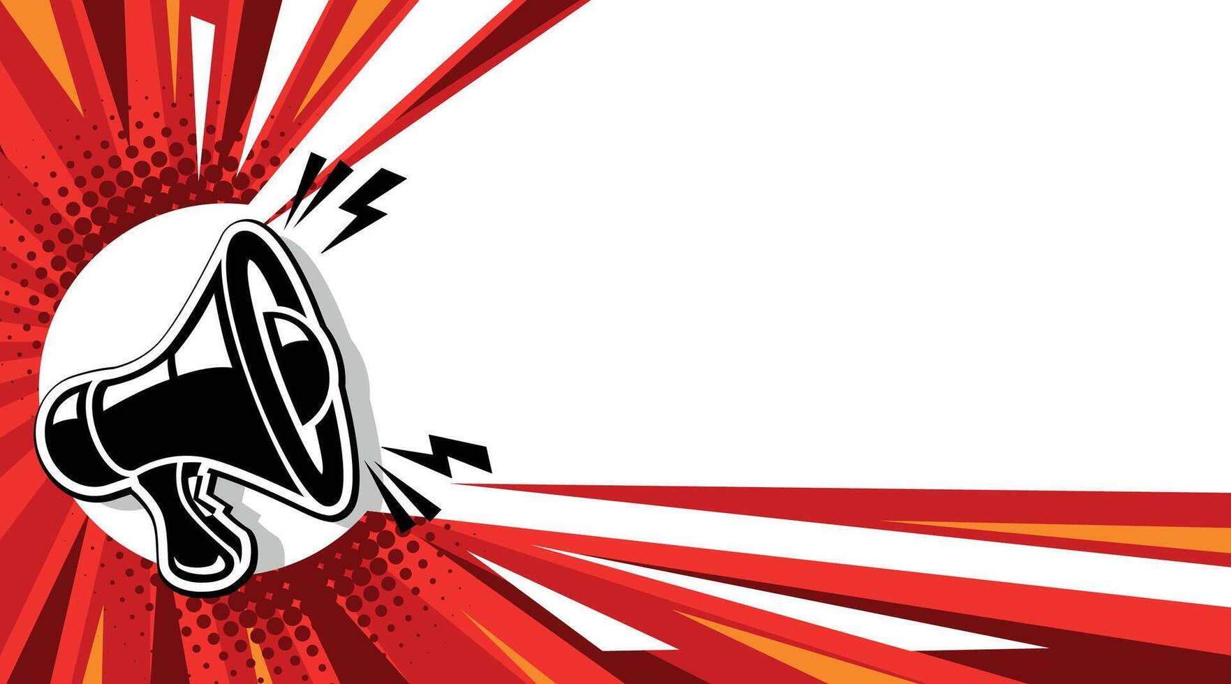 Important message attention with megaphone background vector