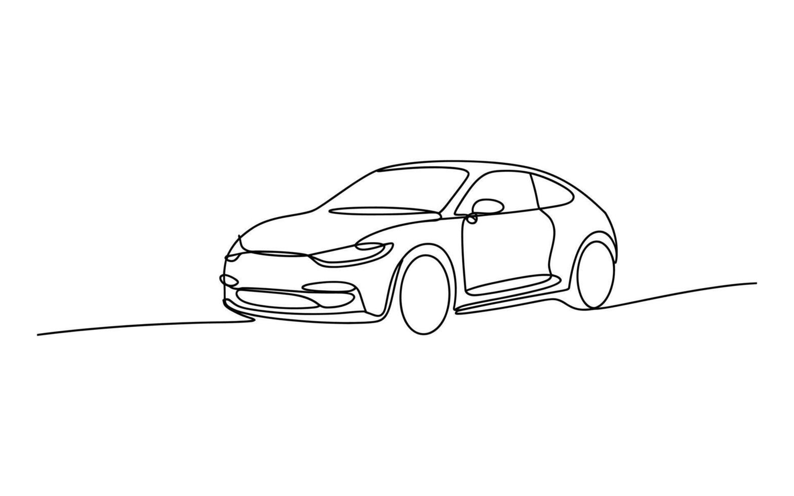 Single Line Drawing of a Modern Coupe Car vector