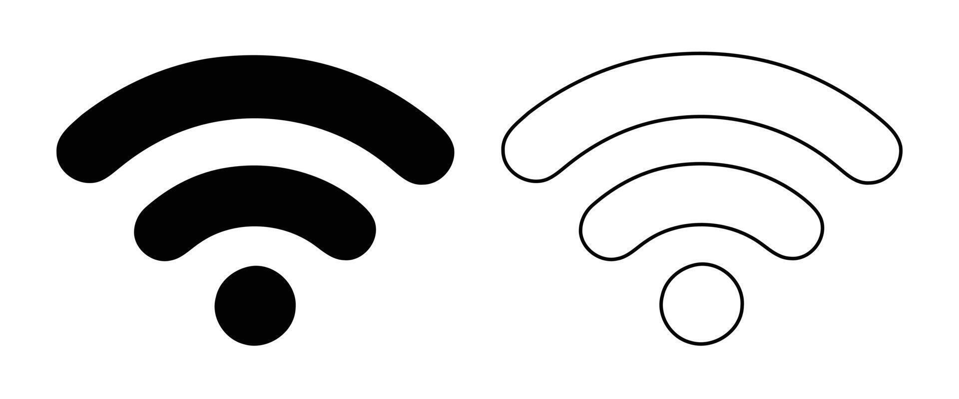 Simple Wi-Fi signal icon, available in both filled and outline styles. Perfect for app design or website interface. vector