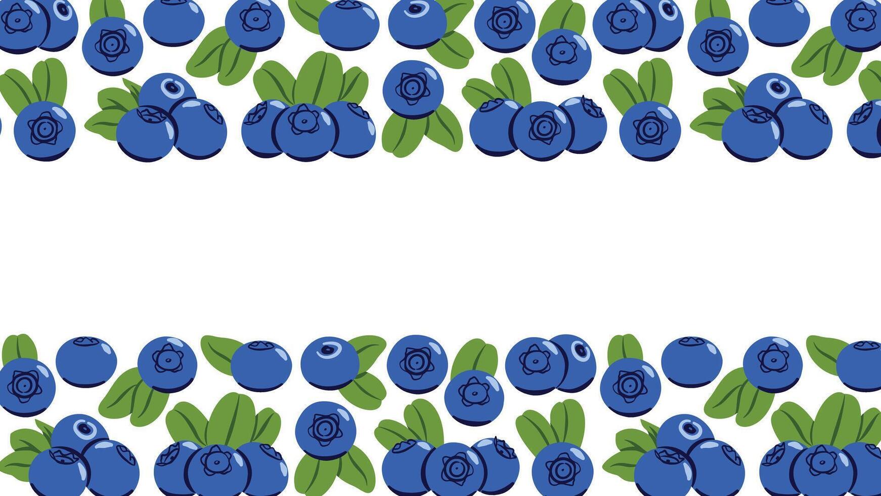 Flat Blueberry Frame with Your Text Place on White Background vector