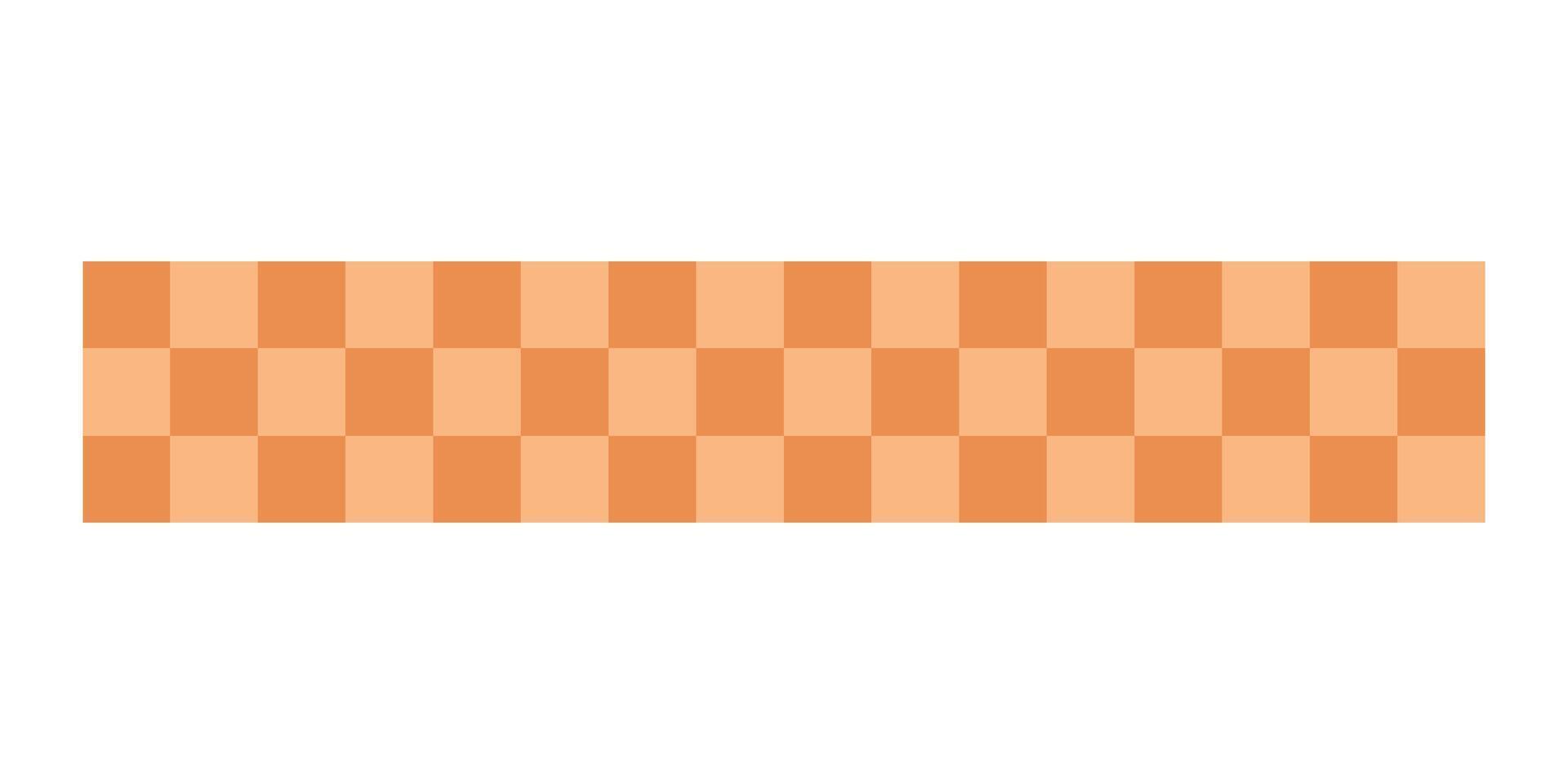 Bright orange washi tape with checkered pattern. Flat cartoon style illustration for decor. vector