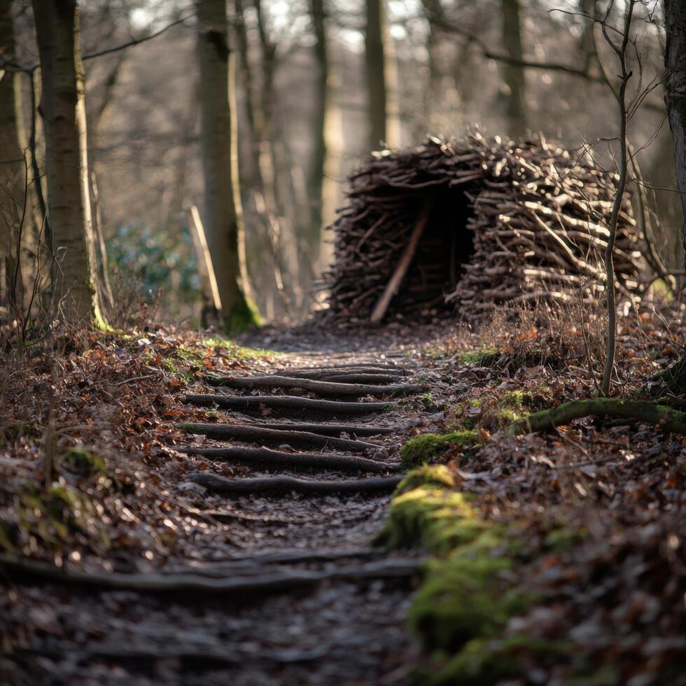 Captivating Path with Hedgehog and Moss photo