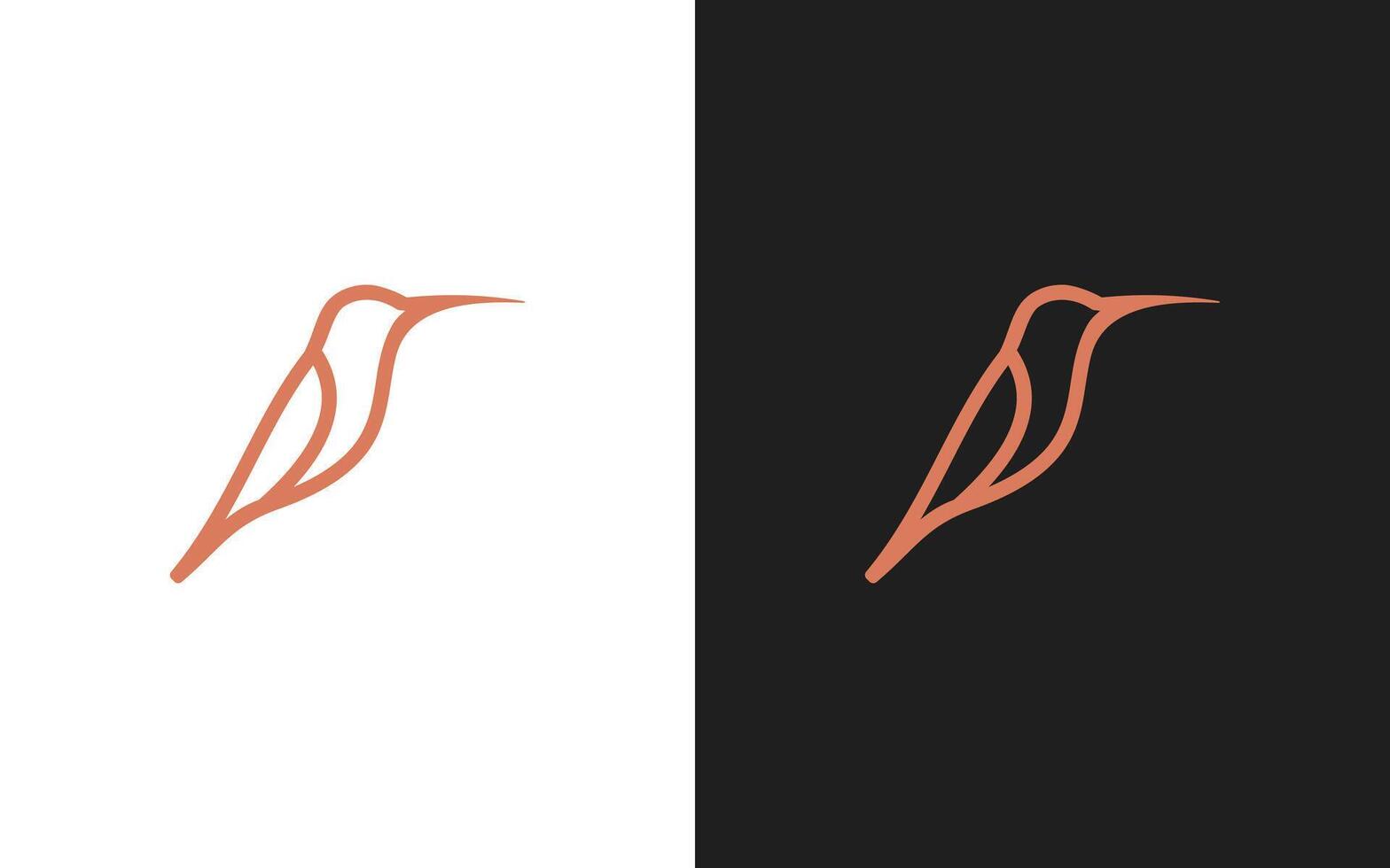 Lineart Hummingbird colibri logo design template vector