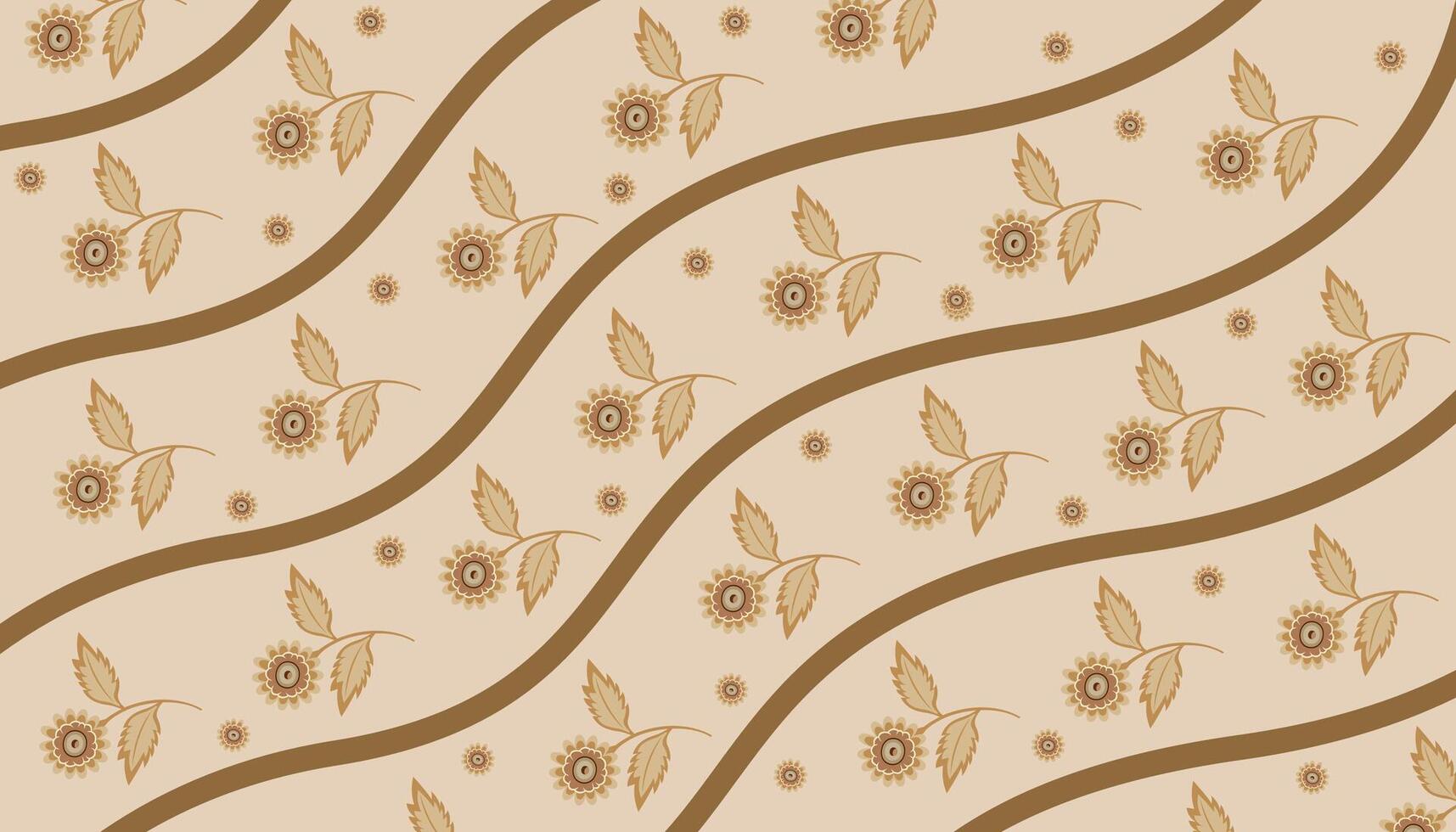 floral background with brown lines vector