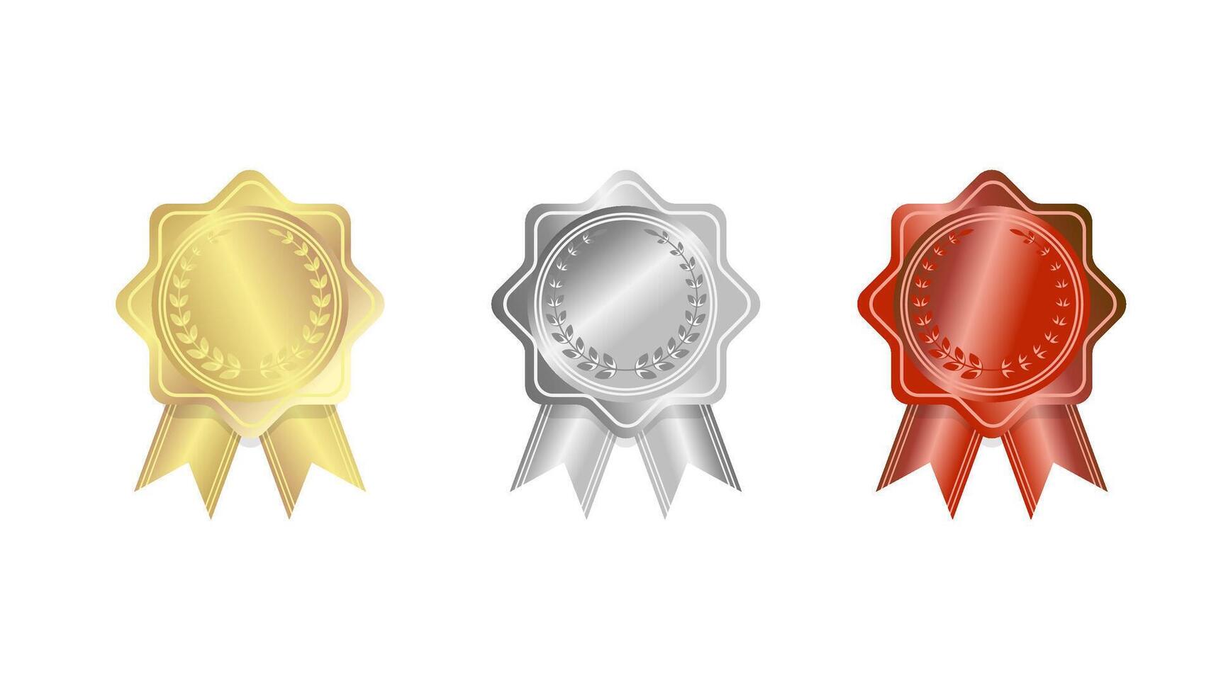 of three gold, silver and bronze medals vector