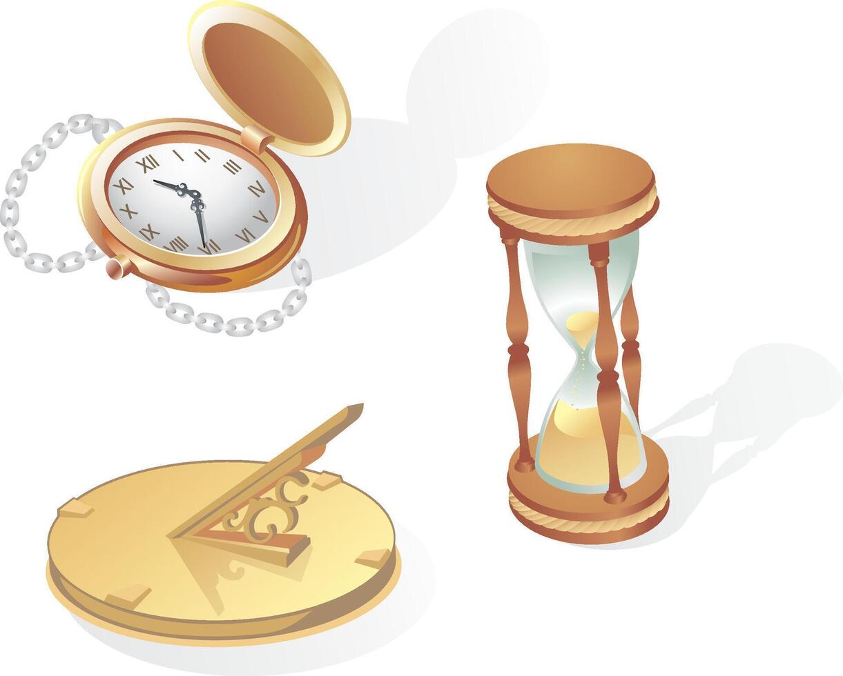 Vintage Time Work Tools and Equipments vector