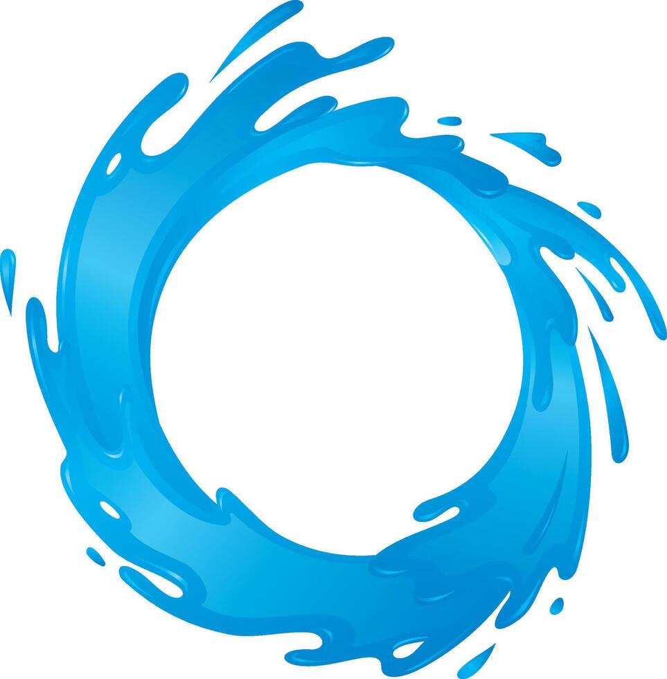 Water Splash Circle Frame Abstract vector
