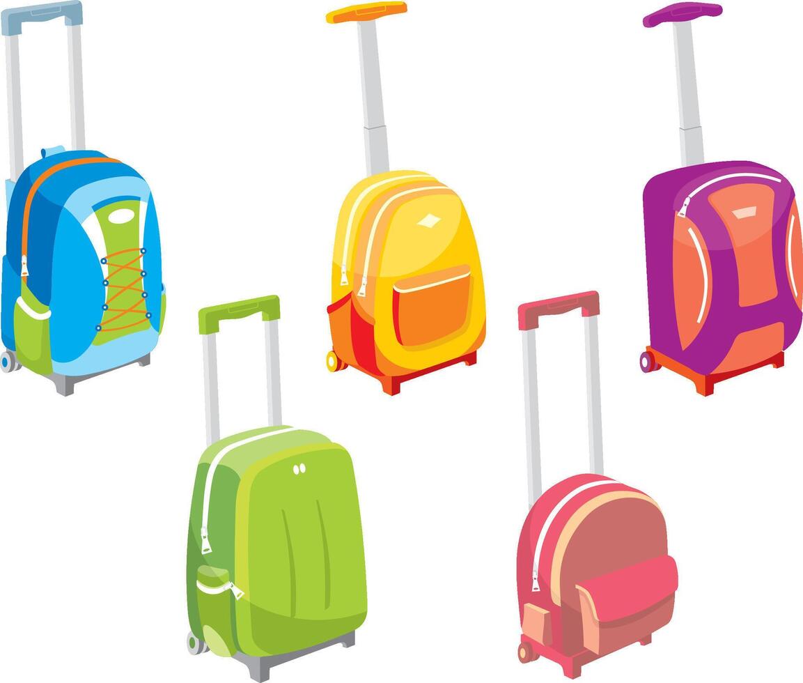 Trolley Travel Bag Set vector