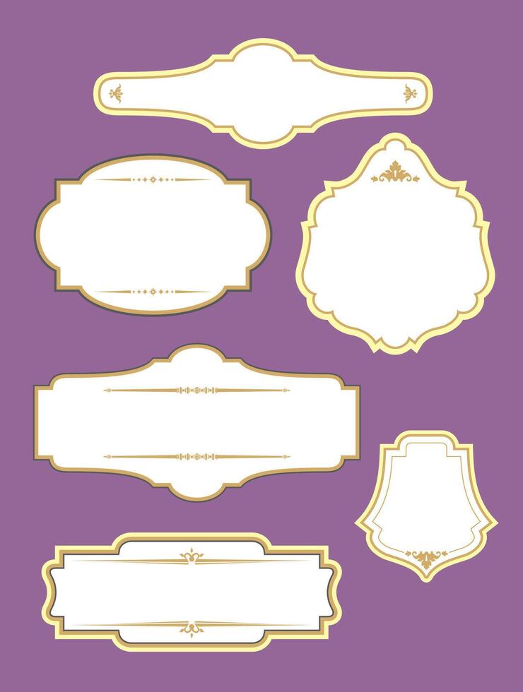 Elegant Classical Frame Sticker Set vector