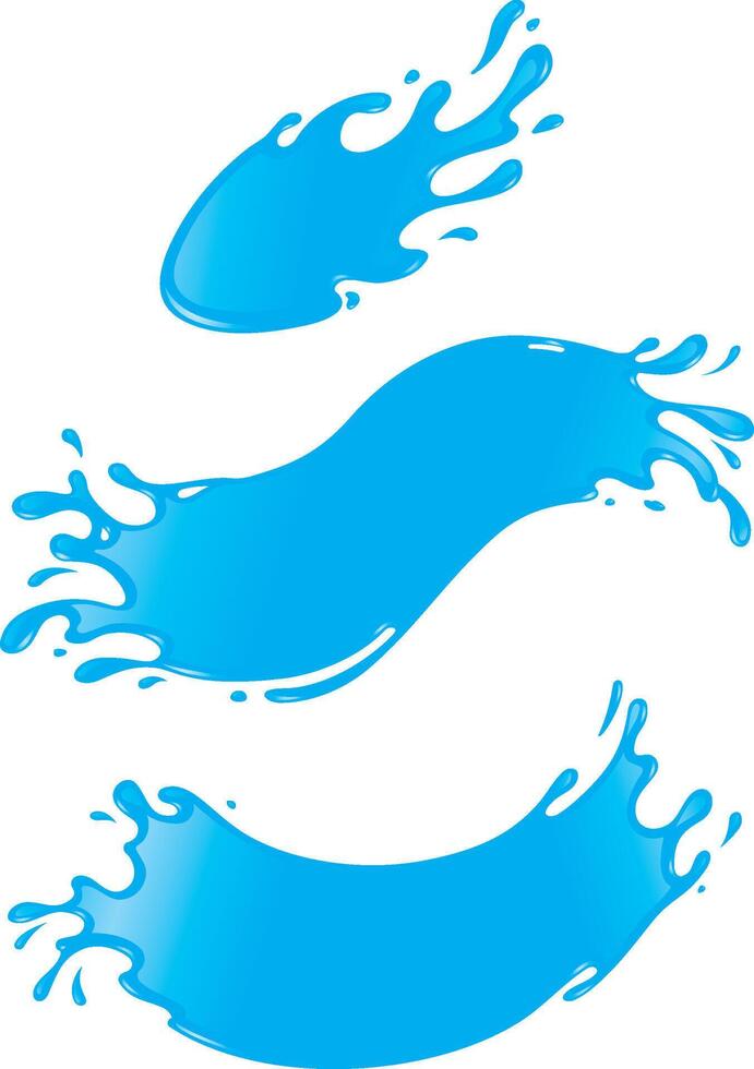 Water Banner Splashing Set vector