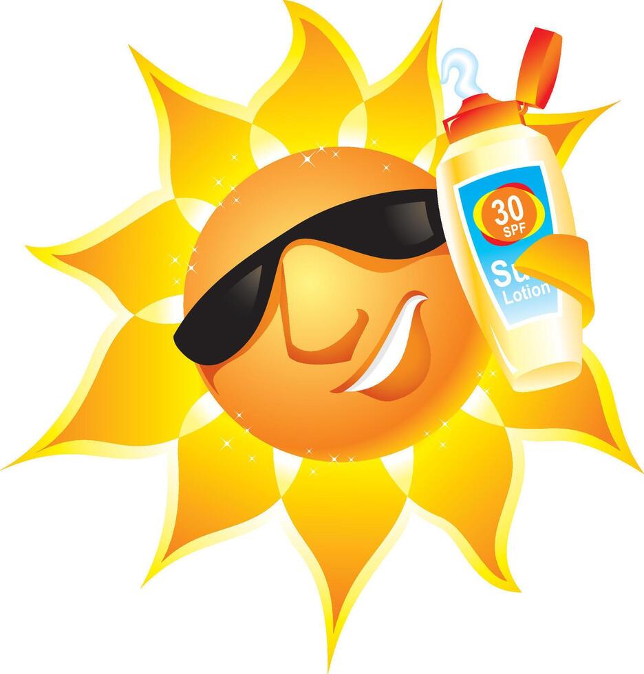 Summer Sun and Sun screeen Lotion vector