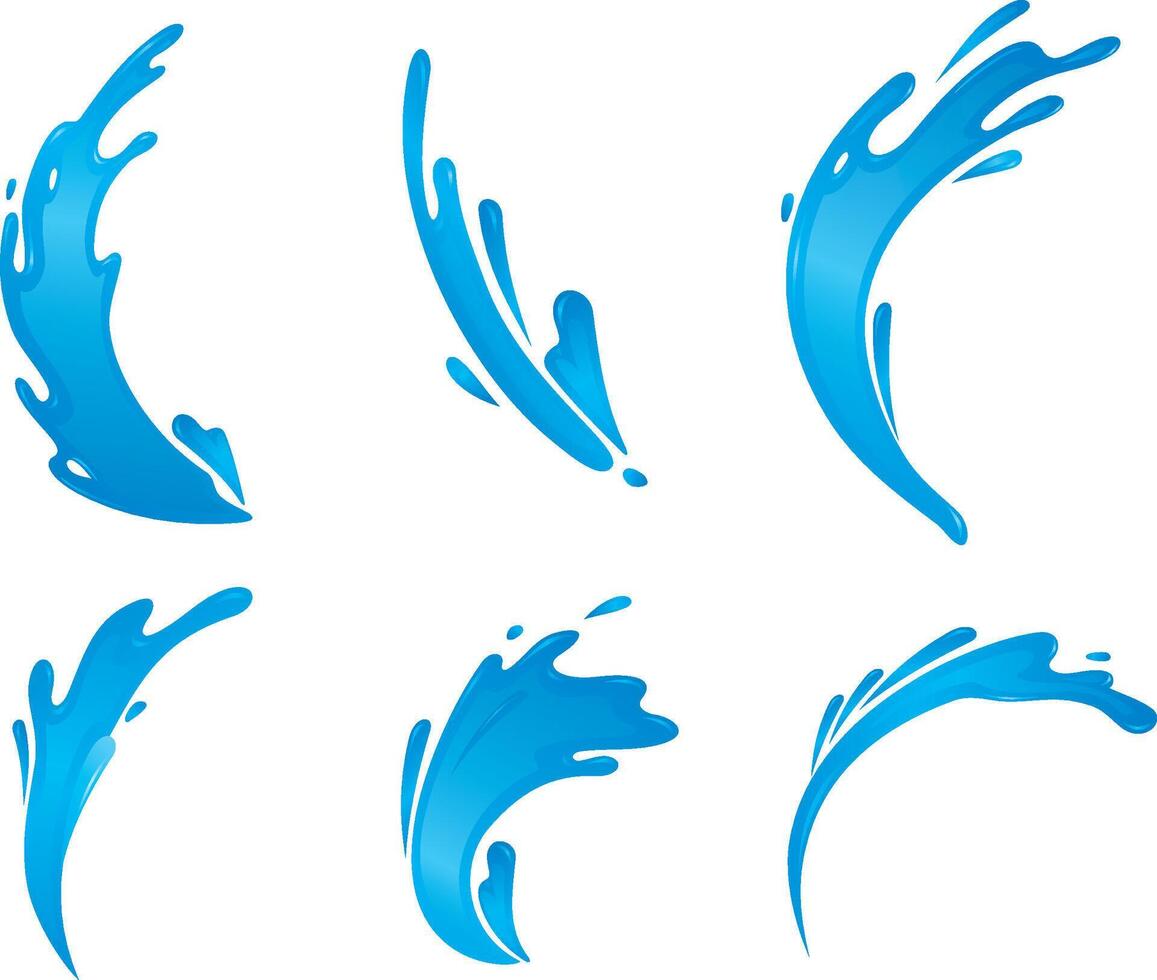 Water Splashing Set, Thin Type vector